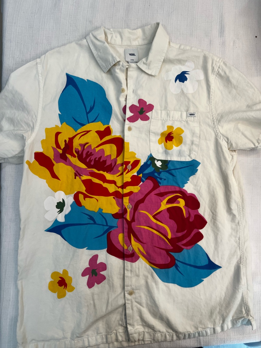 Vans White Classic Fit Tee with Logo Tag